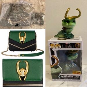 Loki Bundle - Loungefly Wallet and Crossbody Bag and Alligator Loki Funko Pop